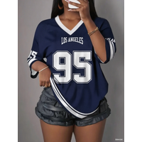 Los Angeles 95 Printed Baseball Sport Top Men Women Tee Adults Children Boy Gril Top Kids Parent Child Quick dry V Neck Tshirt