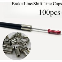 100pcs Bicicleta Freno Cable Manguera Cap 5MM Aleación de Aluminio Freno Cable Shifter Cable Manguera Cap Accesorios Bicicleta