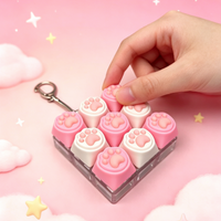 9 Keys Cute Cat Claw Keychain Keyboard Decompression Toys DIY Keyboard Keychain Toys For Festival Gift