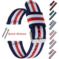 20mm 22mm Nylon Wtach Band Canvas Strap Soft Comfortable Bracelet Sport Quick Release Wristband Universal Replacement Belt
