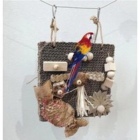 Parrot toy bird toy decompression venting toy cardboard tear bite bite grinding mouth tear toy palm leaf nut