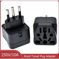 Universal Brazil Plug Adapter 3 Pin EU Euro AU US UK To Brazil Travel Adapter Electric Power Cord Charger Socket Outlet