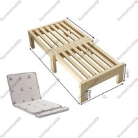 Solid Wood Pull Out Sofa Bed Telescopic Design for Small Apartment Living Room Tatami Style Space Saving