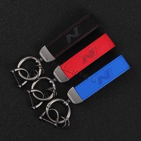 Leather Keychain Car Styling Key Ring For Hyundai N Line I10 I20 I30 Tucson Sonata Elantra Veloster Kona Azera Nline Accessories