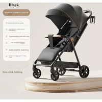 Compact Fold Baby Stroller, Lightweight Travel Toddler Stroller with One-Click Fold, UPF50+ Canopy, Cup Holder Waterproof