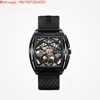 The Great Qin Empire CIGA design sharp series mechanical watch DLC barrel hollow men's watch trend watch