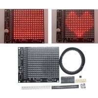 DIY Electronic Kit 256 LED Dot Matrix Advertising Screen Kit Light-emitting Diode SMD Soldering Component Welding Training Kit
