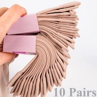 10/5Pairs Women's Summer Thin Soft Thickened Silk Socks Anti Scratch High Elastic Mid Calf Socks for Daily Office Casual Wear