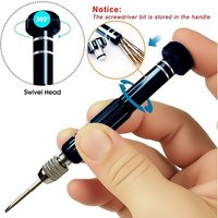 5-in-1 Multifunctional Small Screwdriver Kit Repair Tool for Eyeglass/Electronics/Watch/Jewelry, Magnetic PortableTips, Portable