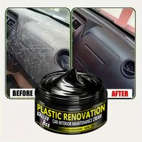 Car Plastic Renovation Cream,Auto Interior Maintenance Refurbish Agent, Black Plastic Restorer for Dashboard Bumper Trim, Quick