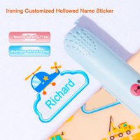 Ironing Customized Name Sticker For Kids School Uniform Baby Name Label On Clothes Bag Cartoon Pattern Hollow Name Sticker