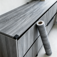 1Roll Grey Wood Peel and Stick Wallpaper,Heavy Duty Self Adhesive Contact Paper for Furniture Cabinets Renovation, Easy to Apply