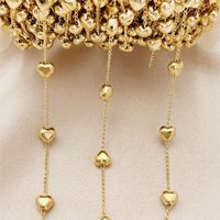 1meter 6mm Gold Plated Brass Heart Star Charm Jewelry Making Chain for Link Necklace Bracelet DIY Making