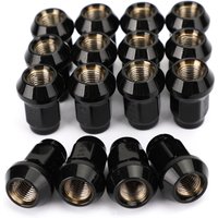 16 Pack Black 3/8"-24 Tapered Lug Nuts For Polaris Ranger 700 RZR 900XP 800 570