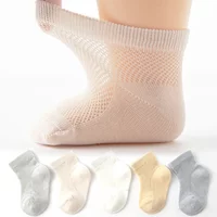 5Pairs/Set Baby Mesh Socks Solid Color Hollow-out Infant Short Sock Summer Breathable Kids Toddler Sport Socks