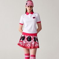2026 New Golf Polo Shirt & Pleated Skirt Set, Fashion Printed Slim-Fit Sports Top, Women's Outdoor Golf Suit