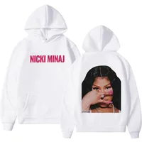 Singer Nicki Minaj Print Hoodie Men Women Street Fashion Hip Hop Hooded Sweatshirts Autumn Winter Trend Vintage Loose Pullovers