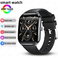 New Ultra Thin Smart Watch Men 1.96" AMOLED 360*360 HD Pixel Display Always Show Time Call Reminder Smartwatch For Android IOS