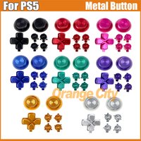 Replacement For PS5 Controller Metal D-pad ABXY Button Joystick Cap Aluminum Direction/ Bullet ABXY Button For Playstation5