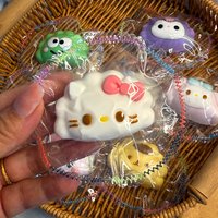 Hello Kitty Silicone Pinch Anime Figures Cartoon Dumplings Series Le Cream Slurry Stress Relief Squeeze Toys Decompression Gift