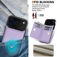 Wallet Card Slot RFID Blocking Kickstand Magnetic 360° Flip Leather Case For iPhone 17 Air 16e 16 Pro Max 15 Plus 14 13 12 11 XR