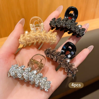 4pcs crystal wheat ear small grab clip women's hair clip exquisite side clip hair clip bangs headpiece