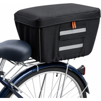 Expandable Rear Bicycle Basket Cover Black, Water-Repellent Bike Cargo Cover with Reflective Strip and Privacy Protection