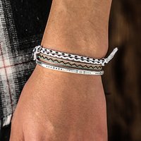 Minimalist Handmade Cotton Rope Vintage 925 Tibetan Silver C-Bangle 3set Friendship Bracelets for Women Men Daily Jewelry Gift