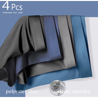 4 uds Boxer de seda de hielo para hombre, ropa interior, Boxershorts antibacterianos, bragas masculinas Cueca, calzoncillos de m