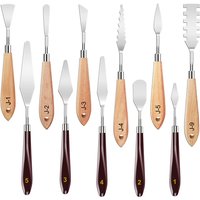 11Pcs Painting Knives Set Stainless Steel Paint Spatula Palette Knife for Color Mixing Scraper for Oil Canvas Acrylic Painting
