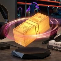 Creative Magnetic Levitation Money Lantern Maglev Suspended Floating Lamp Vibrant Magic Color Atmosphere Light Home Desk Decor