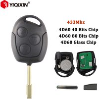 Remote Car Key For Ford Mondeo Focus Fusion Fiesta Galaxy Transit C-Max S-Max MK2 MK5 MK7 315Mhz 433MHz 4D60 Chip Uncut NO Logo