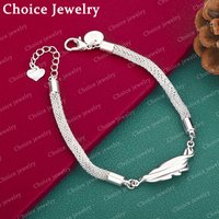 925 Sterling Silver Feather Bracelet For Women Fashion Wedding Party Elegant Accessories Charm Jewelry Christmas Gift