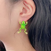 Creative Cute Animal Frog Toad Earrings For Women Aesthetic Design Gothic Funny Green Frog Stud Earring Party Jewelry Gift