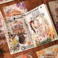 Mr. Paper World Scenic Spots Material Paper Stickers 30 sheets/pack Landscape High Quality Sticker Material Pack Home Decoration