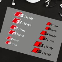 6PCS Brake Caliper Car Stickers For Audis Sline TT A1 A2 A3 A4 A5 A6 A7 A8 8P B6 B7 Decal Wheel Car Logo Decoration Accessories
