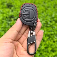 Leather Car Key Case Cover For Suzuki SX4 Swift Liana Vitara Jimny Alto Ignis Esteem Auto Remote Shell Protect Accessories
