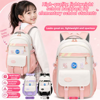 Cute Kids School Backpack Large Capacity Waterproof Orthopedic Schoolbag for Girls Lightweight Adjustable Strap Student Daypack