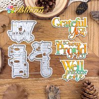 Original Lovely Layers Positive Greteful Titles Metal Cutting Dies Scrapbooking Decorative Embossing