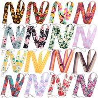 KKZ367 Fashion Flowers Moon Keychain Tags Strap Neck Lanyards For Keys ID Card Pass Gym Phone USB Badge Holder DIY Hang Rope