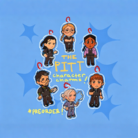The Pitt Dr. & Nurse Keychain - Cute Chibi Style Acrylic Charm - Double Sided Pendant with Red Hook - Fan Ar Gift