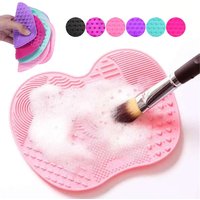 Colorful Brush Cleaner Scrubbe Board Cosmetic Makeup Brush Washing Silicone Gel Cleaning Mat Foundation Makeup Brush Cleaner Pad