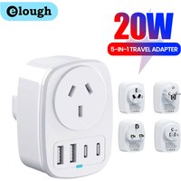 AU Plug Wall Socket Extender to EU US UK with 2 USB and 2 Type C PD 20W Multi Socket Fast Charger Adapter for Home Travel