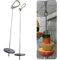 Stainless Steel Bird Feeder Skewer for Parrots Durable Fruit/Meat Holder Cage Perch Food Feeding Stick Pet Bird Accessories 1PC