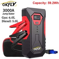GKFLY 3000A Tragbares Auto-Starthilfegerät 4000A Powerbank Autobatterie-Booster 12V Auto-Startgerät für Benzin Diesel 6.0L/4.0L