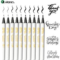 Marie's Calligraphy Pens Set,10pcs Black Soft Tip Hand Lettering Pens for Beginners, Brush Pens Kit for Writing and Journaling