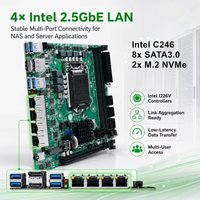 Topton C246 NAS ITX Motherboard 8*SATA3.0 4*I226 2.5G 2*M.2 NVME 2*DDR4 PCIE 16X NAS Board LGA1151 Support 8th/9th Core Xeon CPU