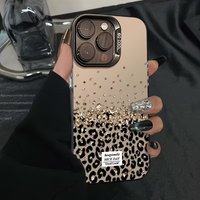 Diamond Phone Case For iPhone 17 16 15 14 13 12 11 mini Pro Max X XR XSMAX 8 7 Air Plus Anti Fall Matte Back Cover Leopard Print