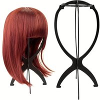 1pcs Black/Pink Color Collapsible Wig Stand Plastic Wig Holder Portable Folding For Styling Display Women Wig