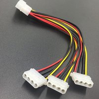 High Quality 4 Pin Molex Male To 3 Port Molex IDE Female Power Supply Splitter Adapter Cable 20CM IDE Power Cables